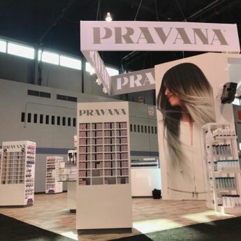 PRAVANA booth at a tradeshow