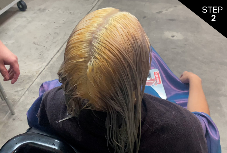 Step Two Of Color Melting Technique - Shampoo And Dry