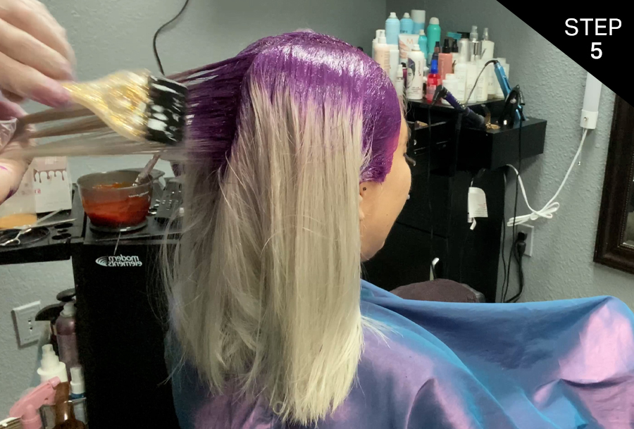 Applying Color Formula B For Color Melting Technique