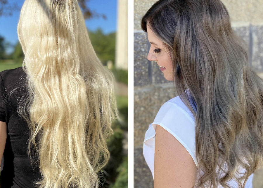 Before and After Blonde to Brunette Hair